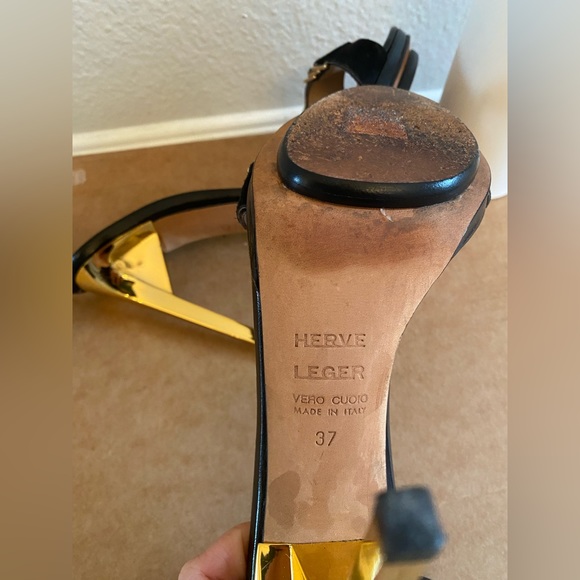 Herve Leger Gold Heel Size 7 - Picture 6 of 6